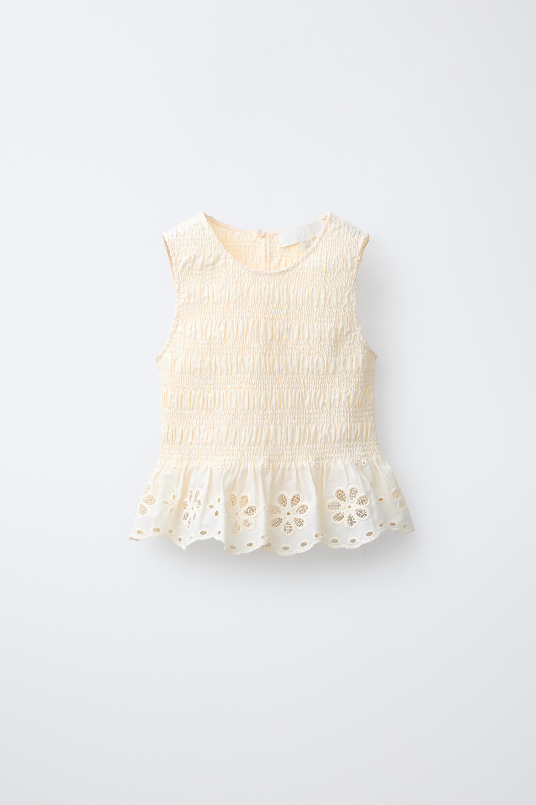 SCHIFFLY ELASTICIZED TOP